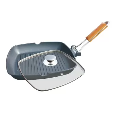 Tigaie grill din aluminiu cu capac 28cm hxg28ld